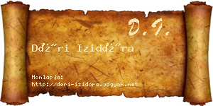 Déri Izidóra névjegykártya